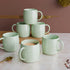 Minty Ring Ceramic Tea Cups Set of 6 - The Earth Store - Cup Sets